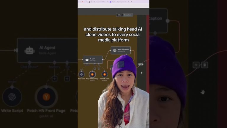 Free AI automation template using n8n AI agent to create and distribute your AI clone avatar social