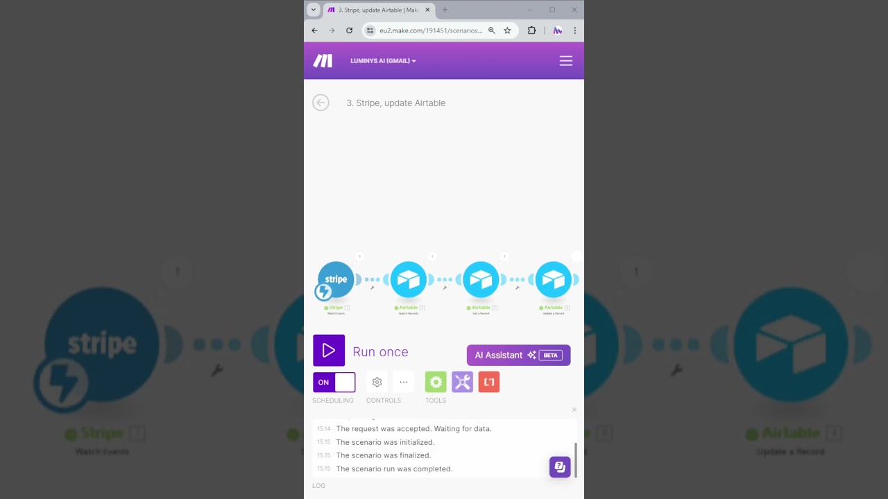 Sync your Stripe payments with make.com #automation #make.com #stripe #luminysai