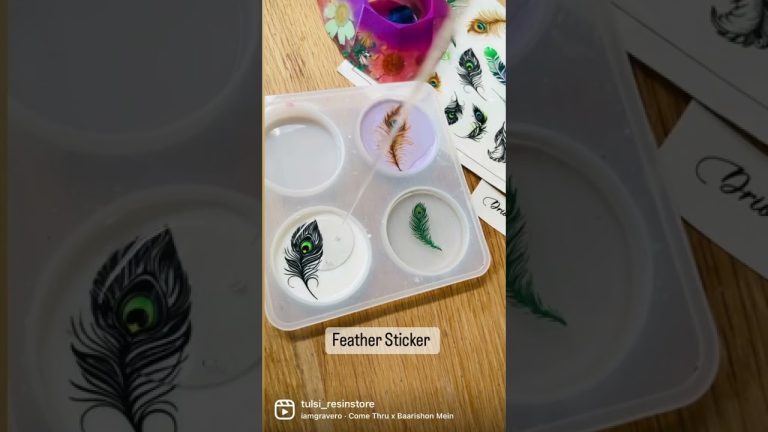 Feather Resin Keychain/ Resin art for beginners/Resin tutorials for free/ Epoxy Resin
