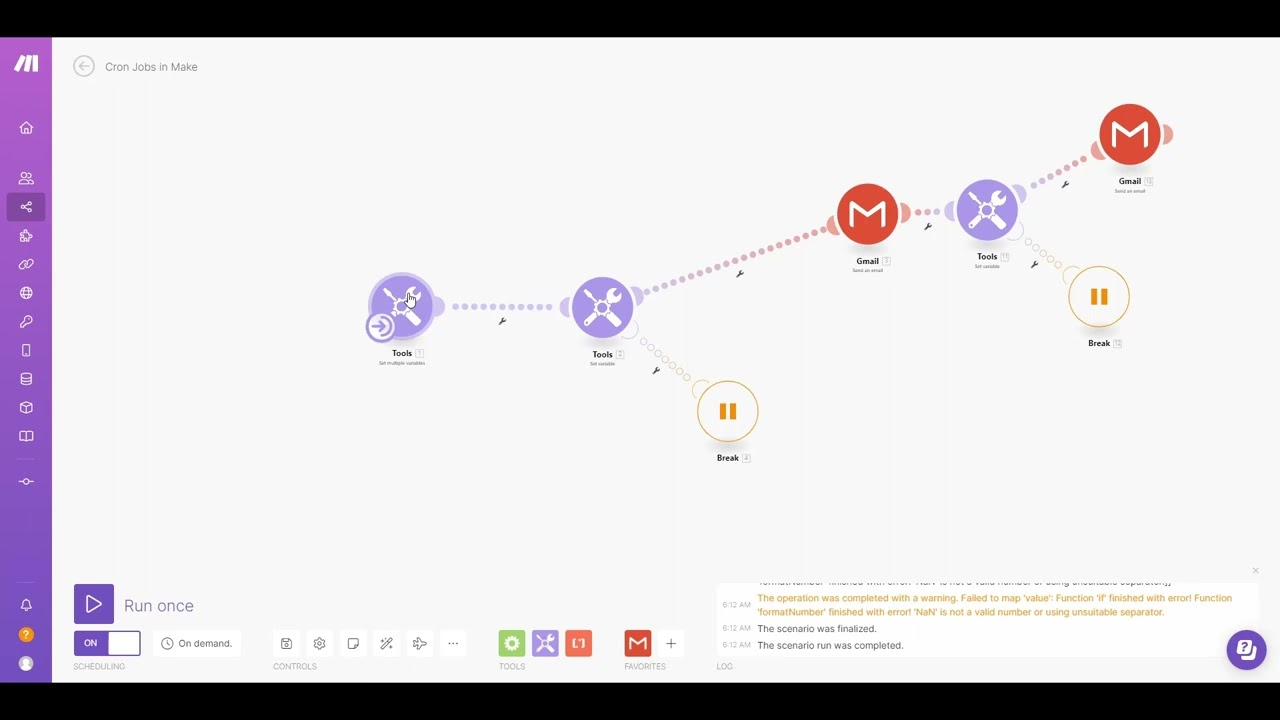 How to setup 1 month delay natively in Make.com