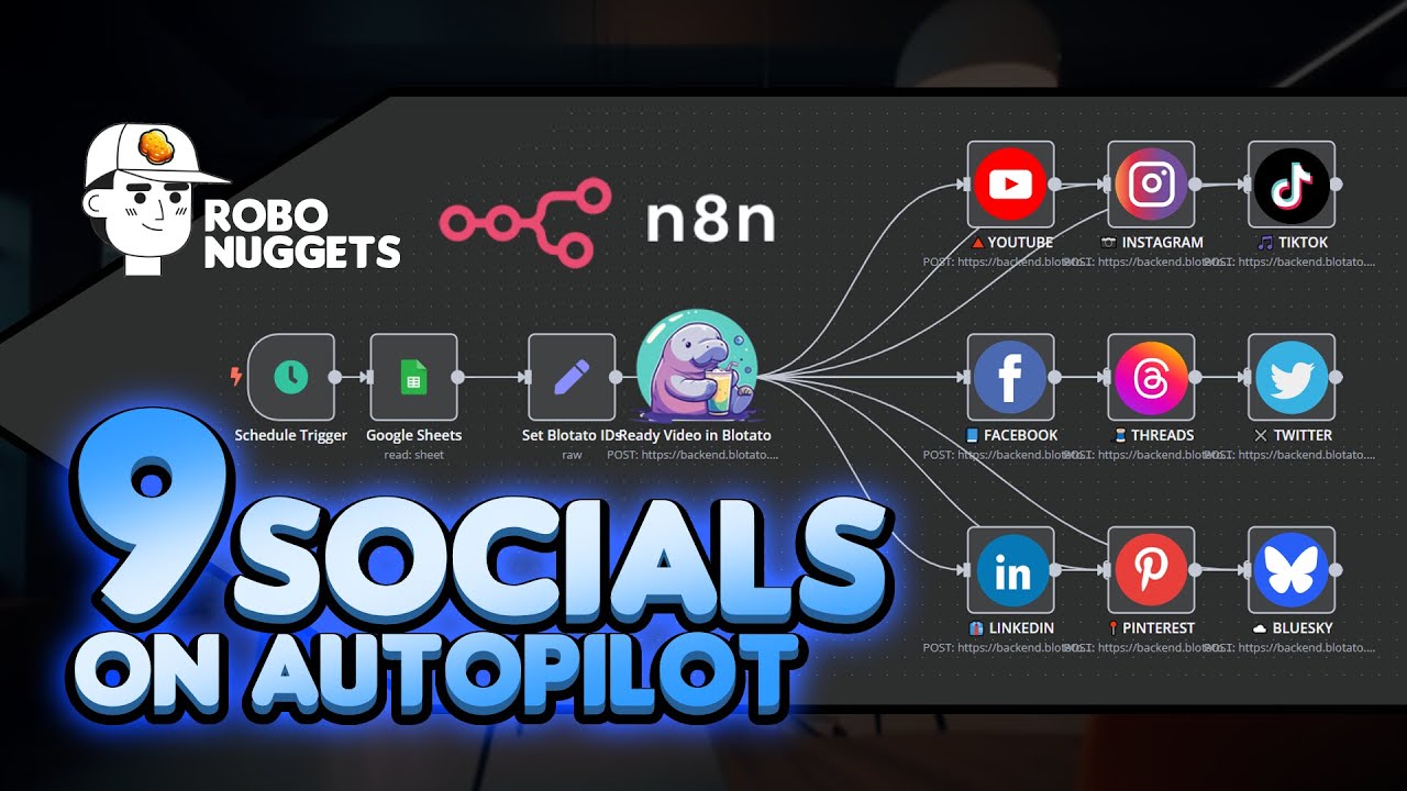 The ULTIMATE Agent to Auto-Publish Content Hourly - 9 Social Platforms in 1! (n8n NO-CODE tutorial🥚)