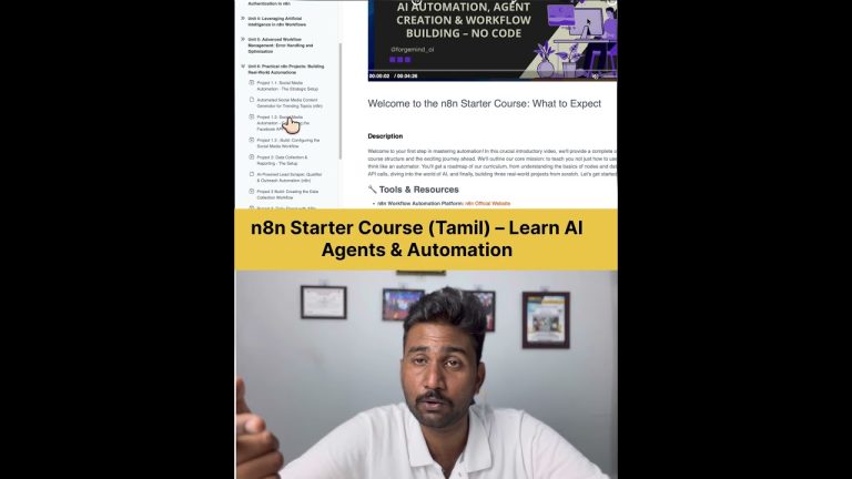 n8n Starter Course (Tamil) – Learn AI Agents & Automation #n8n #aitamil #tamiltech