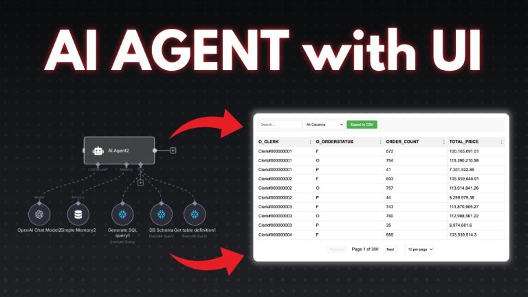 How to build Snowflake AI Agent with UI (n8n workflow)
