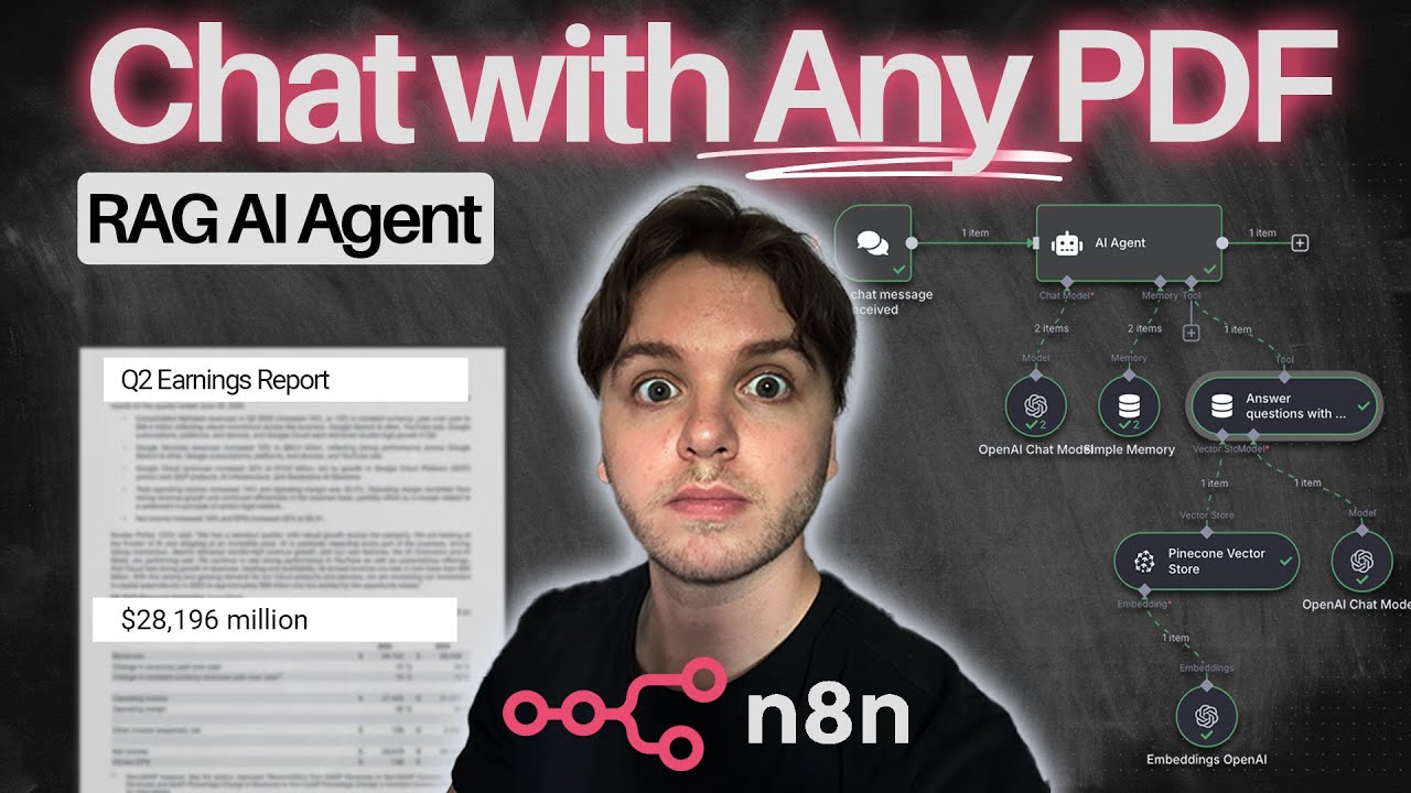 Build an AI Agent to Chat with Any PDF (n8n tutorial, no code)