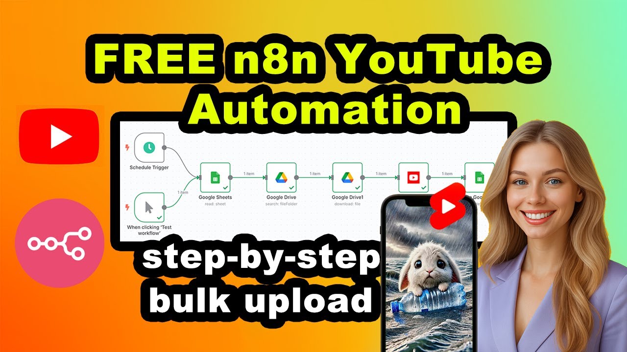 FREE n8n YouTube Automation: Bulk Upload Shorts FAST! (Beginner)