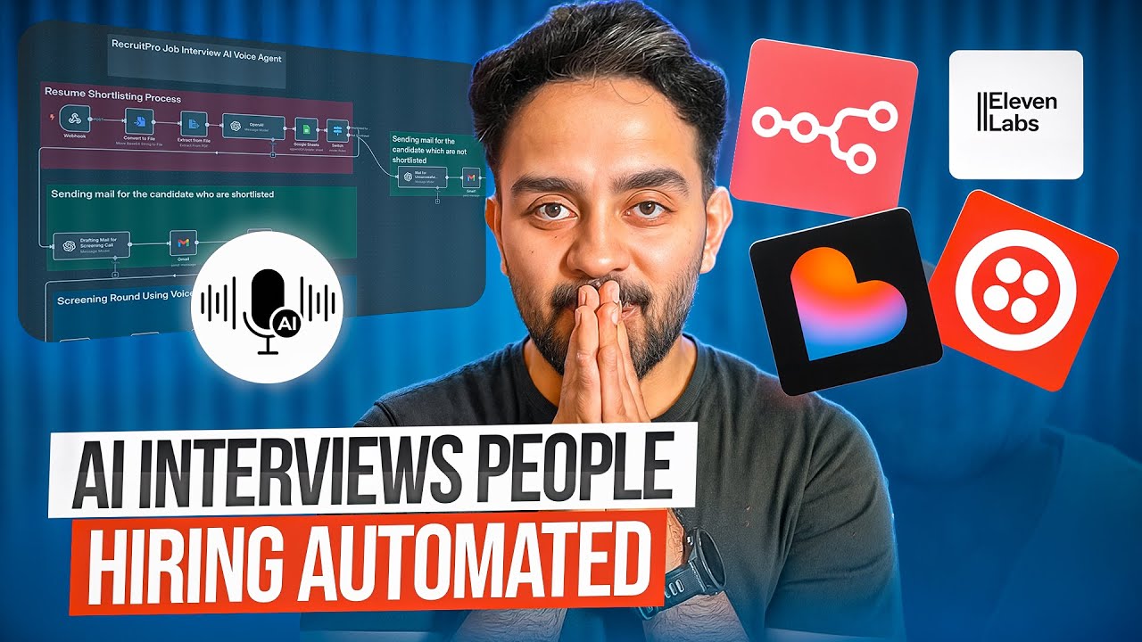 I built AI (n8n + Elevenlabs + Lovable) App to Automate Hiring (free template)