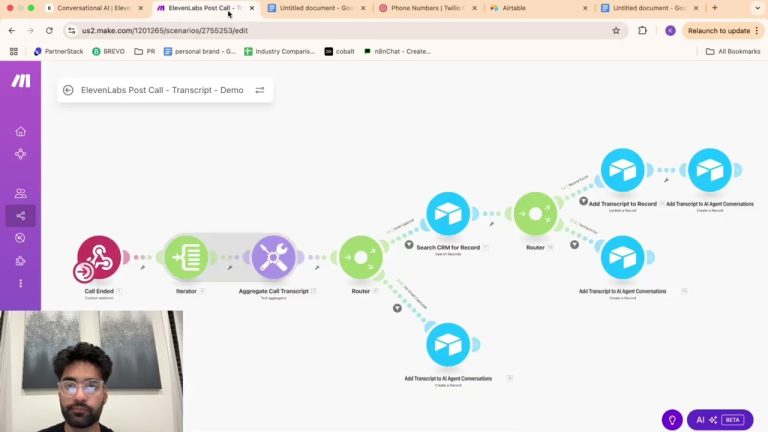 elevenlabs + make.com full AI receptionist build out
