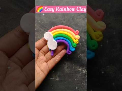 🌈 Easy Rainbow Clay Tutorial |  Clay Art for Beginners #shorts #youtubeshorts