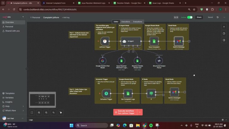 I Built an AI-Powered Internal Complaint System in n8n | Automates Issue Assignment & Follow-ups