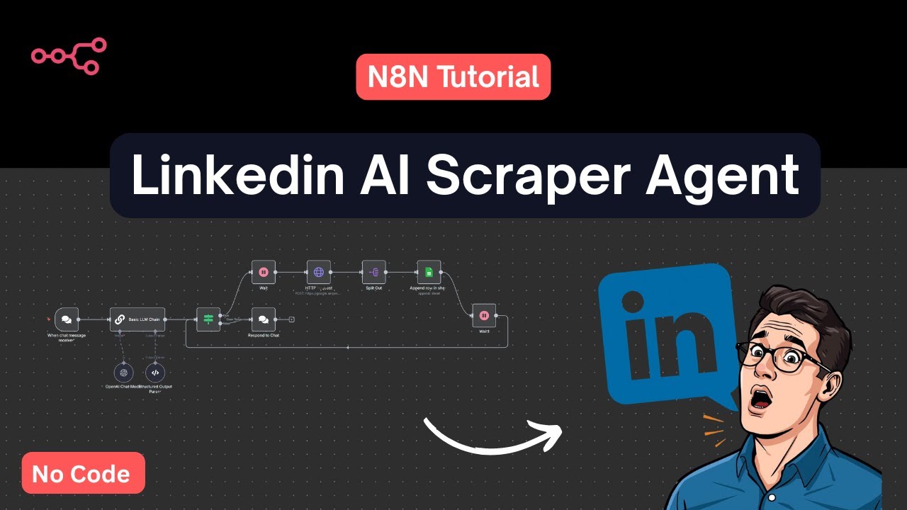 Scrape LinkedIn Profiles Fast with AI & N8N | No Code LinkedIn Scraper Tutorial
