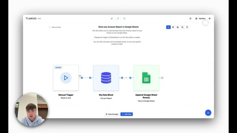 How to store ANY Amazon Report in Google Sheets - (Jarvio — n8n Style Automation for Amazon Sellers)